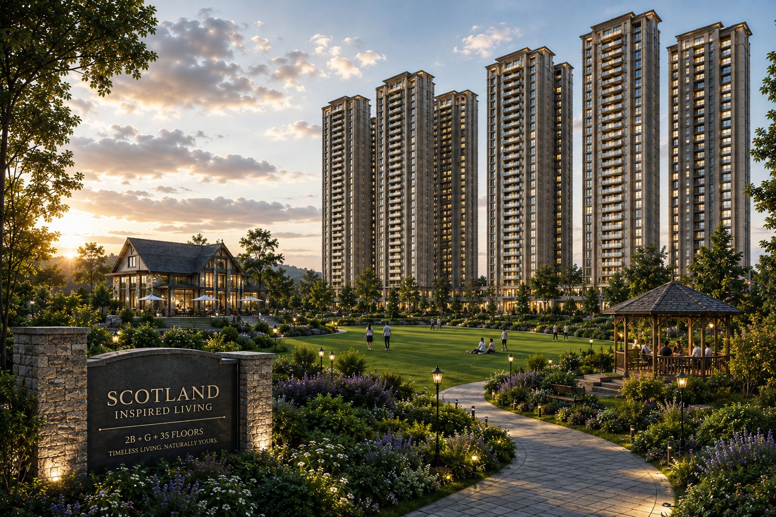 Abhee City Urban Glenn clubhouse and open spaces